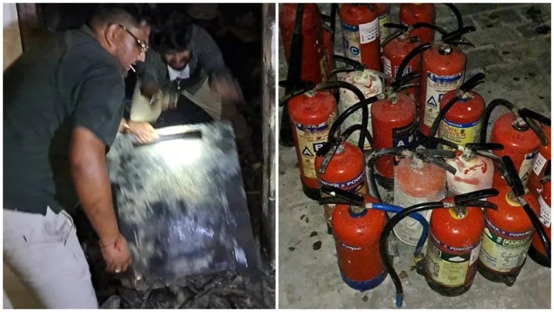कुरुक्षेत्र यूनिवर्सिटी में आग लगी तो फेल हो गए फायर सिलिंडर, छात्रों ने खुद बुझाई आग