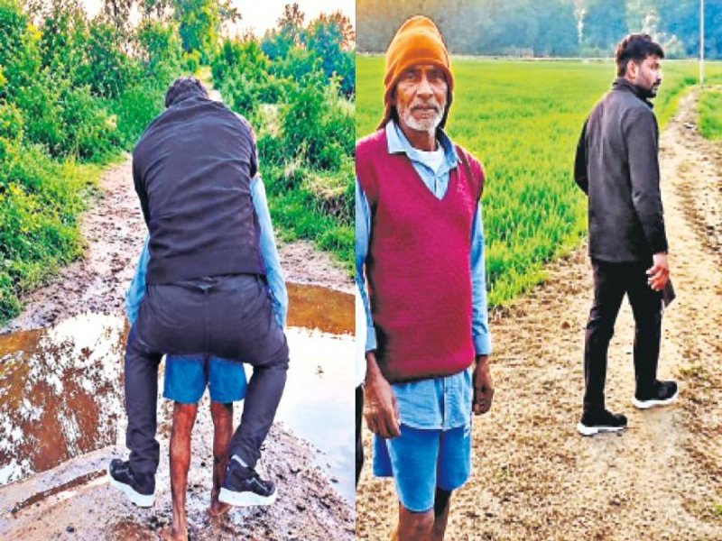 मध्य प्रदेश: पटवारी ने बुजुर्ग की पीठ पर बैठकर पार की नदी, वीडियो वायरल; कलेक्टर ने दिए जांच के आदेश