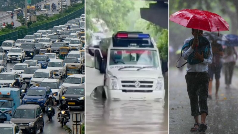 दिल्ली से गुरुग्राम तक बारिश का कहर, जलमग्न हुई सड़कें और थमी ट्रैफिक की रफ्तार