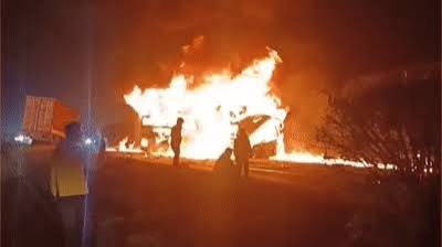 तेलंगाना में दर्दनाक हादसा, कैंटर में लगी आग से ड्राइवर और करीब 200 बकरियां जिंदा जलीं