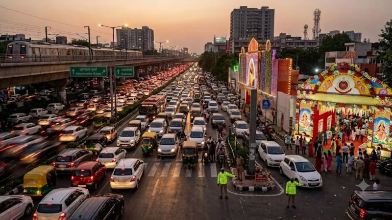 दिल्ली में दुर्गा पूजा को लेकर ट्रैफिक एडवाइजरी जारी, 20 अक्टूबर तक इन रास्तों पर रहेगा प्रतिबंध