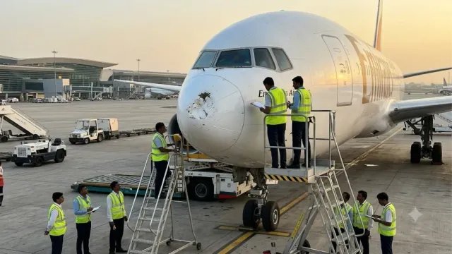 IGI एयरपोर्ट पर एमिरेट्स विमान से टकराया पक्षी, EK517 फ्लाइट में देरी से यात्री परेशान