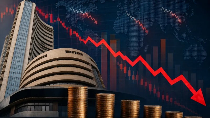 शेयर बाजार में फिर गिरावट, सेंसेक्स 460 अंक टूटा; निफ्टी 22,688 के करीब