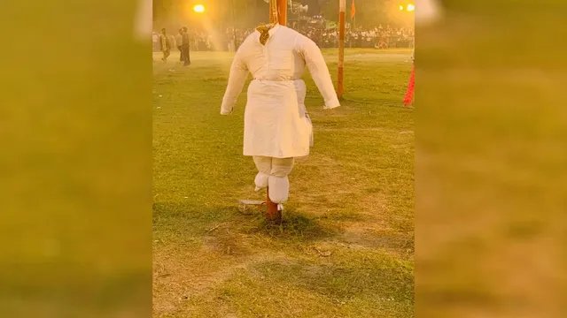 अबोहर में दशहरा आयोजन के दौरान लापरवाही, मैदान में खड़ा रह गया नशे का पुतला