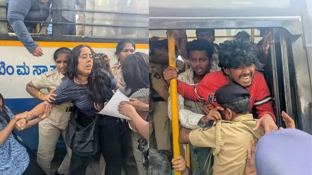 बेंगलुरु में प्रदर्शनकारियों को घसीटने और पत्रकारों को पीटने का आरोप, पुलिस कार्रवाई पर सवाल