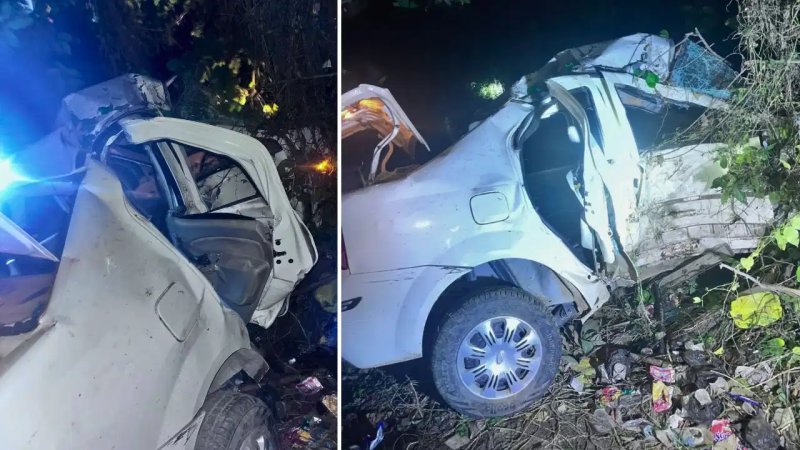 कुशीनगर में तेज रफ्तार कार पेड़ से टकराई, चार युवकों की मौत