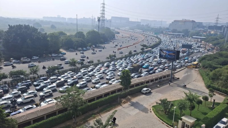 CJP के प्रदर्शन से पहले दिल्ली-NCR में जाम, रजोकरी बॉर्डर से सरहौल तक वाहनों की कतार