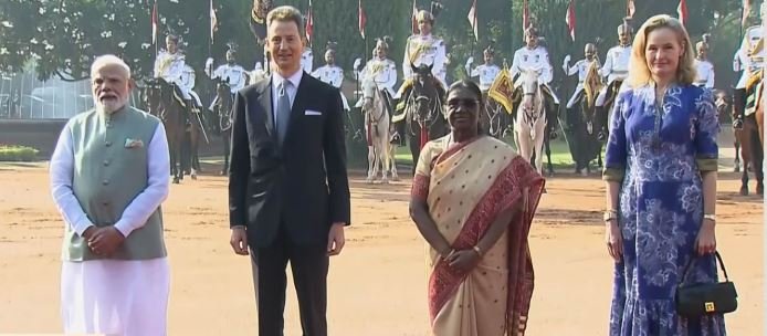 लिकटेंस्टाइन के युवराज एलोइस का राष्ट्रपति भवन में स्वागत, पीएम मोदी से करेंगे द्विपक्षीय वार्ता