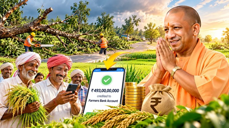 यूपी के 9 लाख से अधिक किसानों को राहत, खातों में भेजे गए 493 करोड़ रुपये