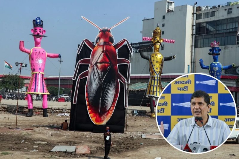 कॉकरोच का पुतला जलाने पर AAP का विरोध, उपराज्यपाल और पुलिस आयुक्त से की शिकायत