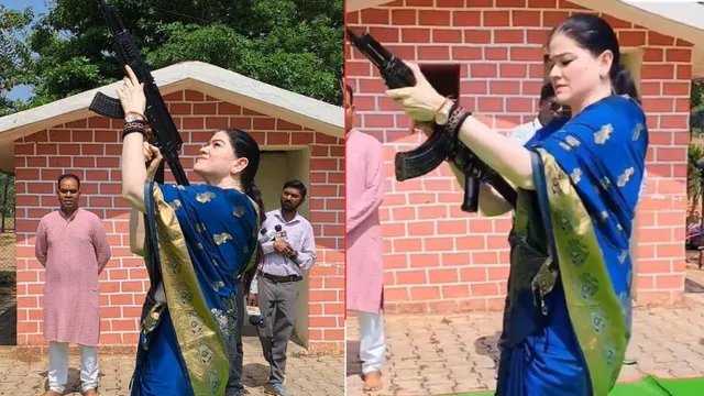 रायपुर: साड़ी पहनकर IPS अंकिता शर्मा ने AK-47 से की फायरिंग, वीडियो वायरल