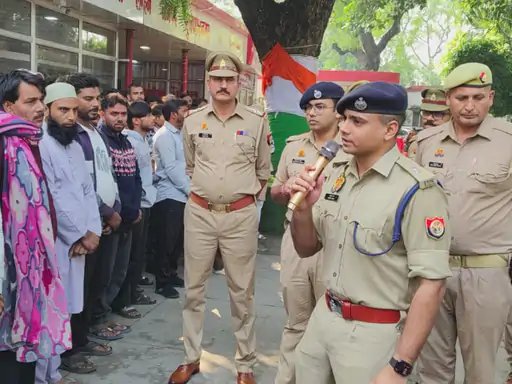 मुजफ्फरनगर में ‘ऑपरेशन चक्रवात’: पुराने अपराधियों की थाने में परेड, दिलाई गई शपथ